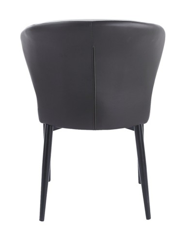 Silla DAVOS, metal, tapizado similpiel marrón y gris