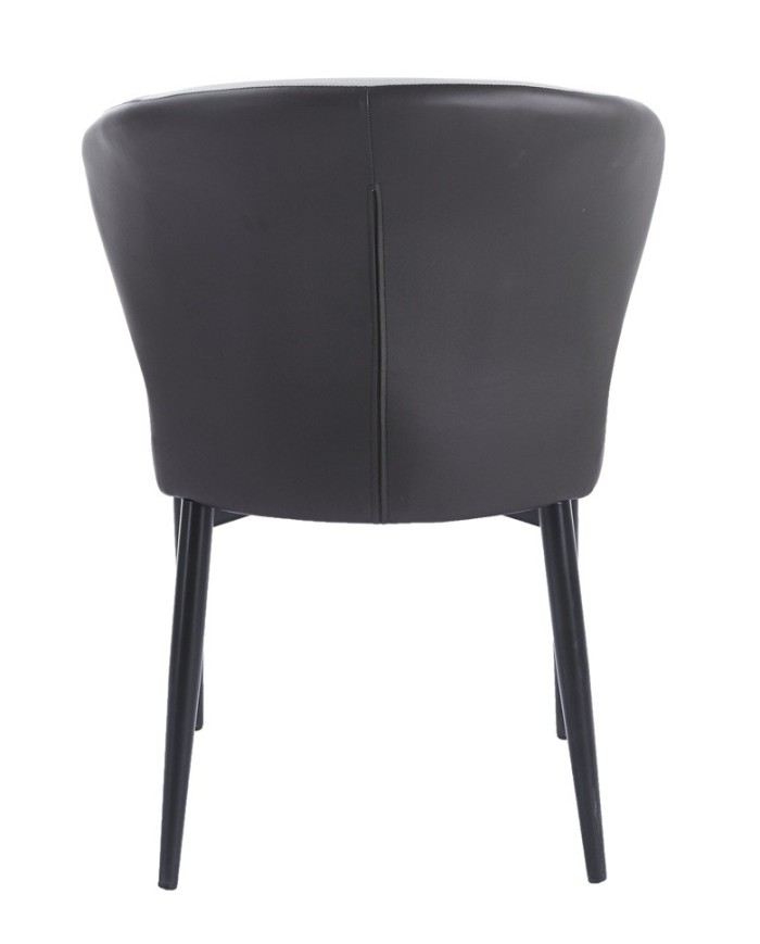 Silla DAVOS, metal, tapizado similpiel marrón y gris