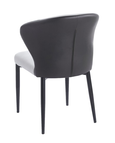 Silla DAVOS, metal, tapizado similpiel marrón y gris