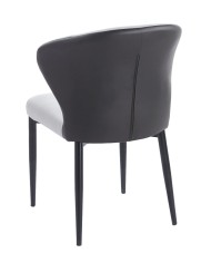 Silla DAVOS, metal, tapizado similpiel marrón y gris