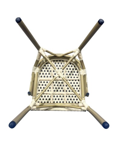 Sillón NERJA, apilable, aluminio, ratán beige y marrón