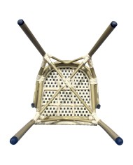 Sillón NERJA, apilable, aluminio, ratán beige y marrón