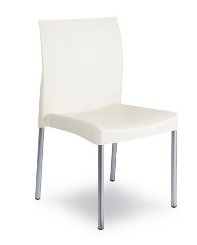 Silla SANDRA, aluminio, polipropileno blanca*