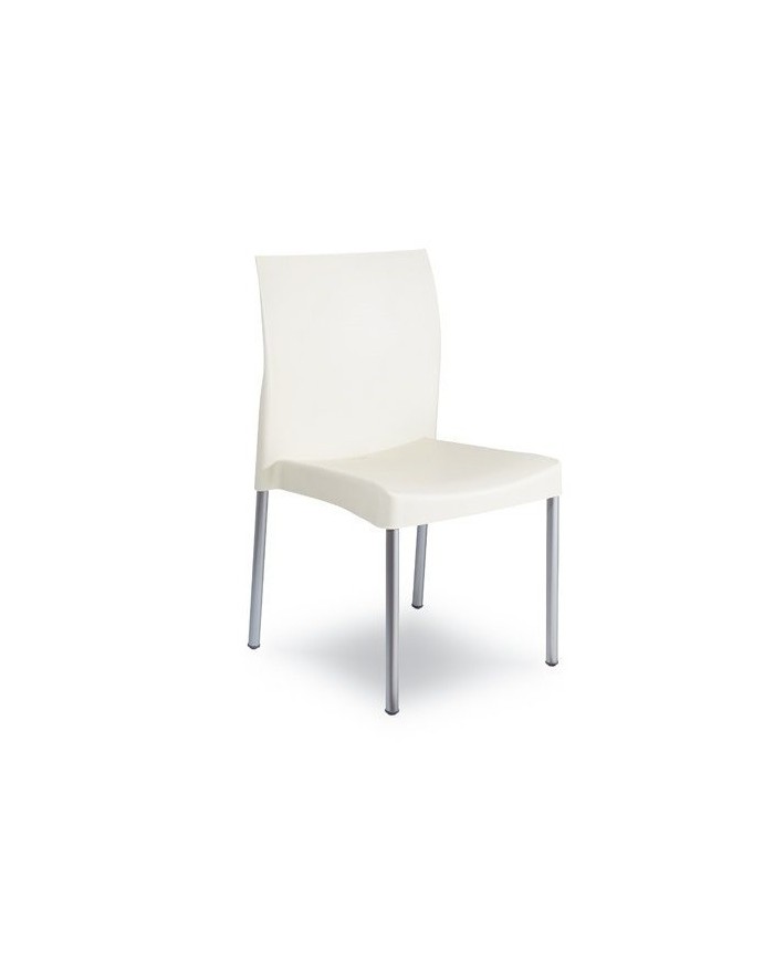 Silla SANDRA, aluminio, polipropileno blanca*