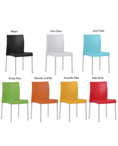 Silla SANDRA, aluminio, polipropileno gris*