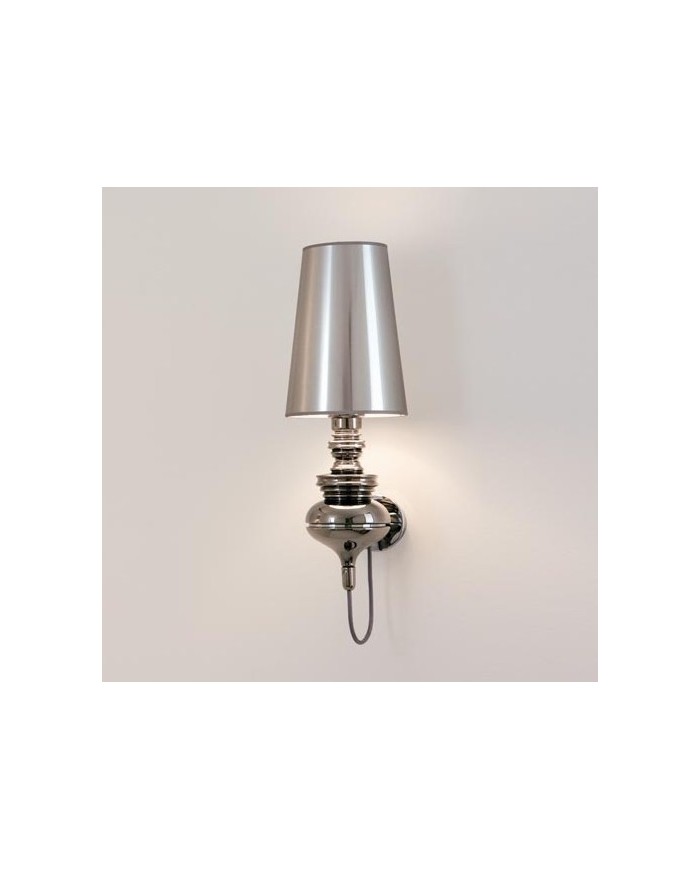 Lámpara LOUVRE, aplique de pared, cromado, pantalla plata