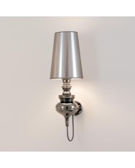 Lámpara LOUVRE, aplique de pared, cromado, pantalla plata