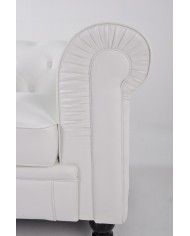 Sofá CHESTER, 2 plazas, similpiel blanca