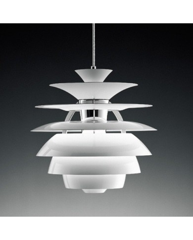 Lámpara CYGNY, aluminio, blanca, 40 cms de diámetro