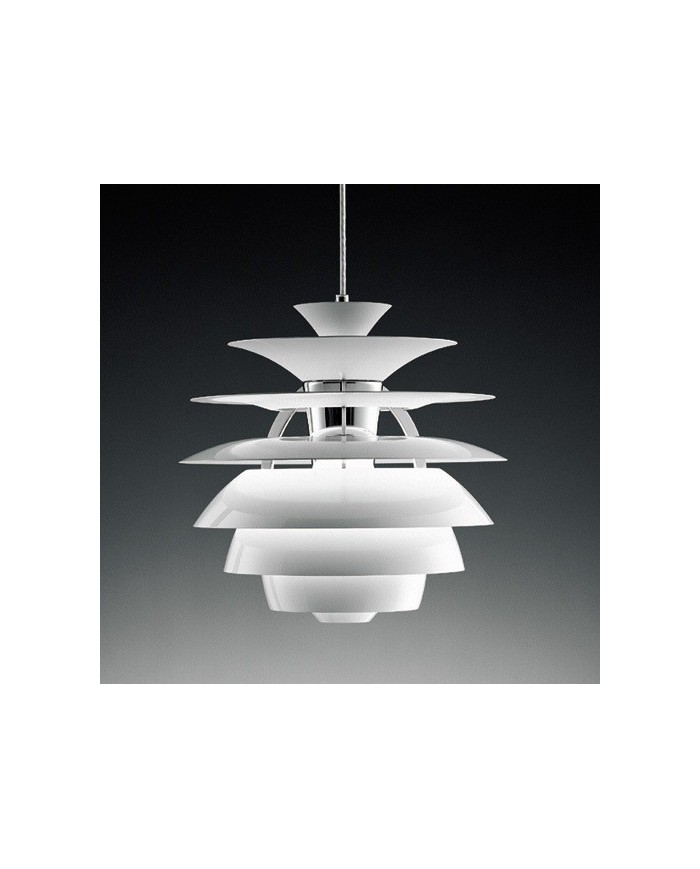 Lámpara CYGNY, aluminio, blanca, 40 cms de diámetro