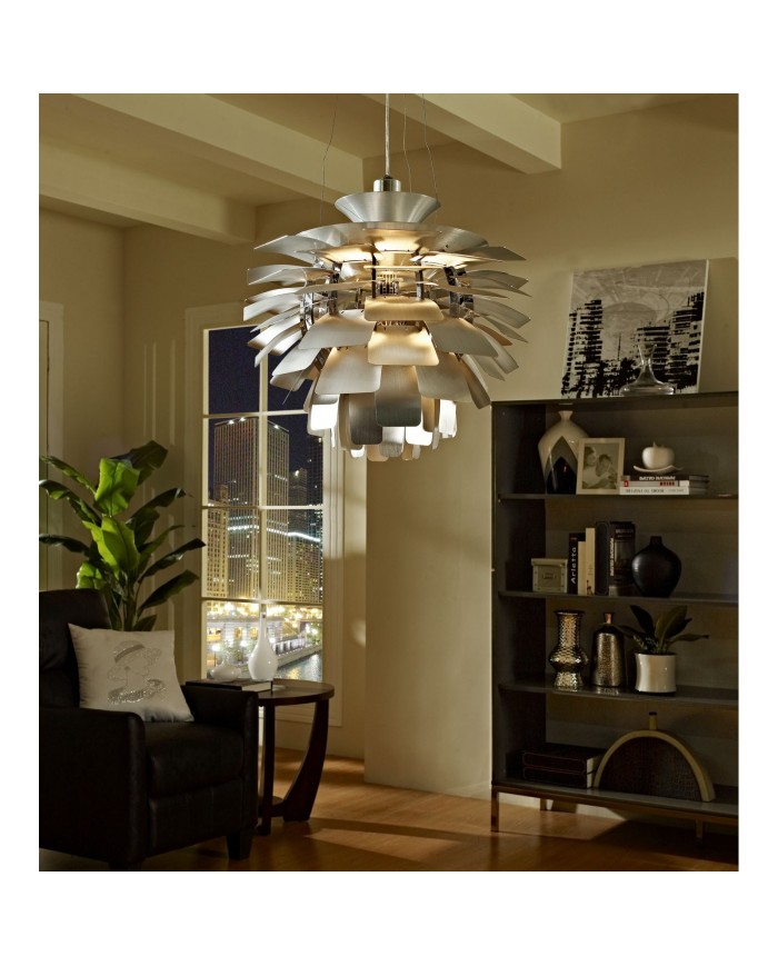 Lámpara ARTIC, aluminio, plata, 60 cms. de diámetro