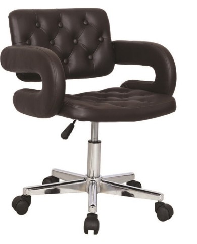 Sillón PARADISE, giratorio, cromado, tapizado negro*