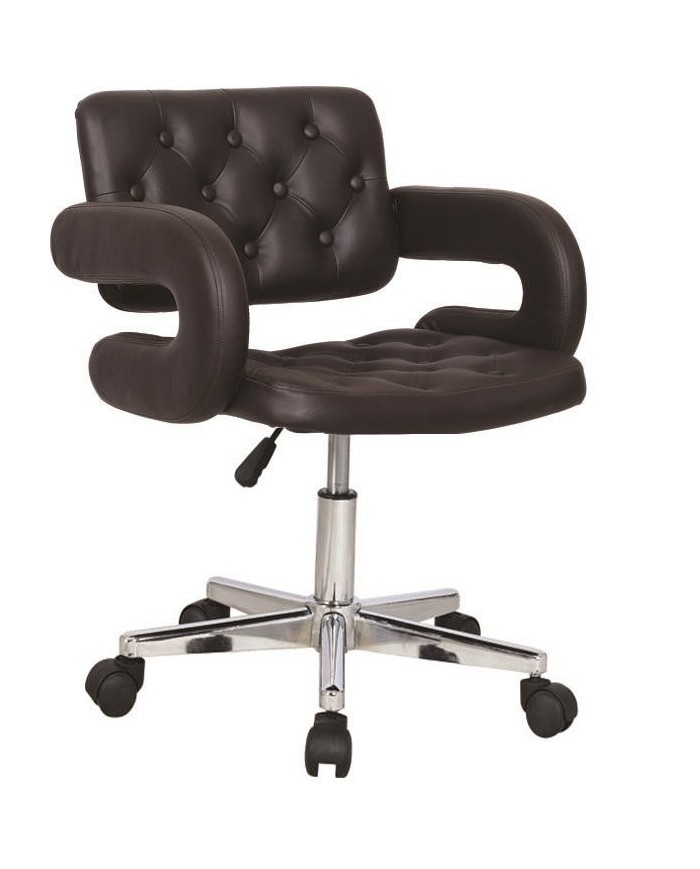 Sillón PARADISE, giratorio, cromado, tapizado negro*