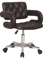 Sillón PARADISE, giratorio, cromado, tapizado negro*