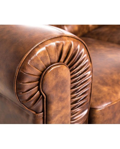 Sofá CHESTER, 3 plazas, similpiel cuero viejo