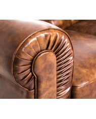 Sofá CHESTER, 3 plazas, similpiel cuero viejo