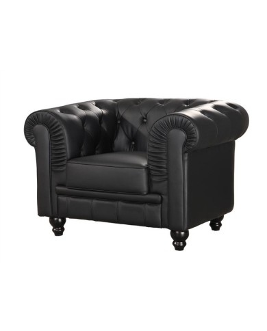 Sillón CHESTER, similpiel negra
