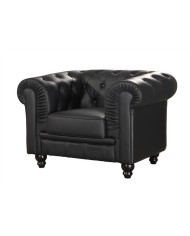 Sillón CHESTER, similpiel negra