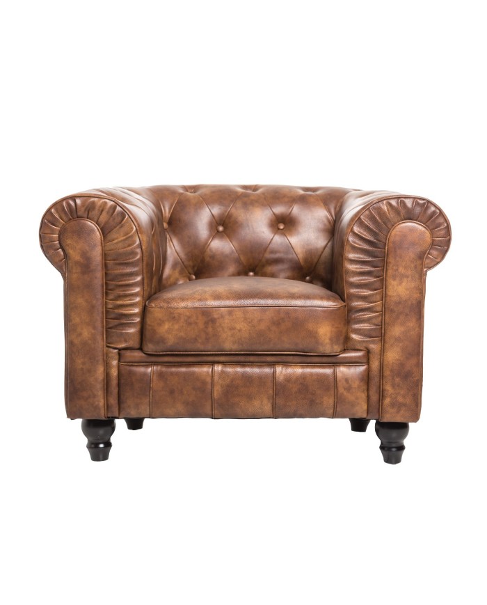 Sillón CHESTER, similpiel cuero viejo