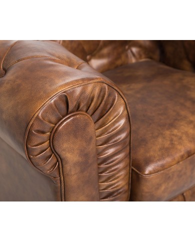 Sillón CHESTER, similpiel cuero viejo