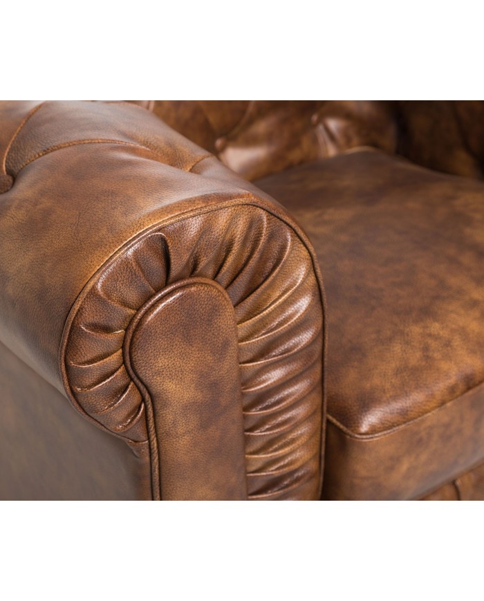 Sillón CHESTER, similpiel cuero viejo