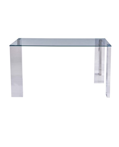 Mesa BETSY, acero inoxidable, cristal templado, 160x90 cms