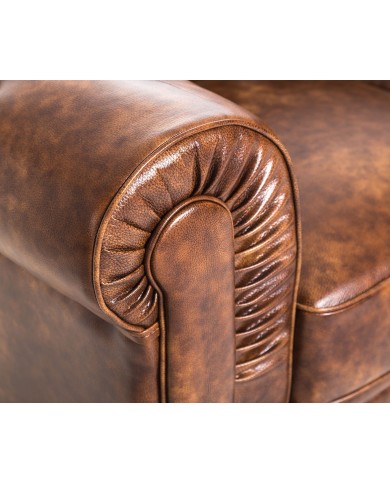 Sofá CHESTER, 2 plazas, similpiel cuero viejo