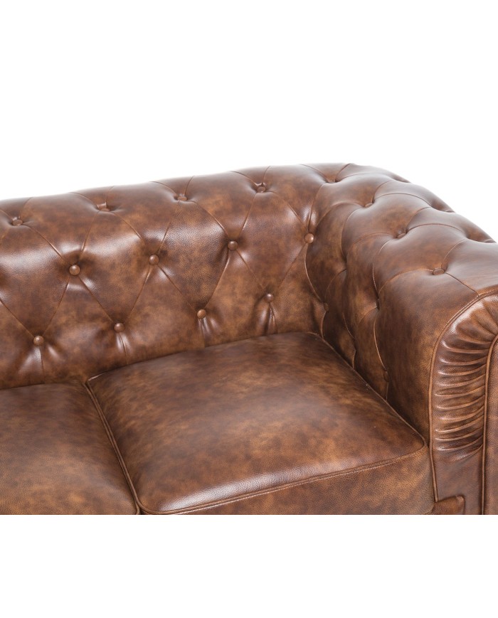 Sofá CHESTER, 2 plazas, similpiel cuero viejo