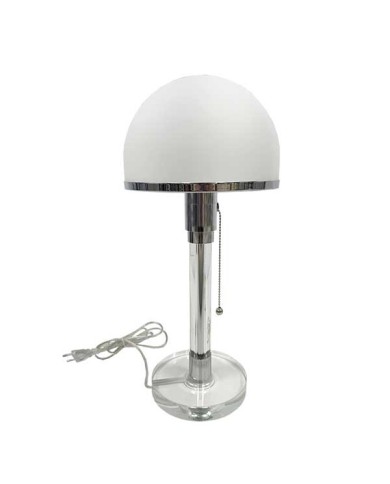 Lámpara BAU, sobremesa, base metacrilato, tulipa blanca