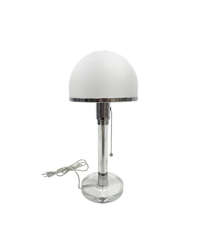 Lámpara BAU, sobremesa, base metacrilato, tulipa blanca