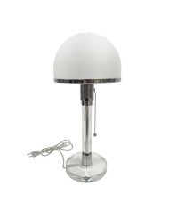 Lámpara BAU, sobremesa, base metacrilato, tulipa blanca