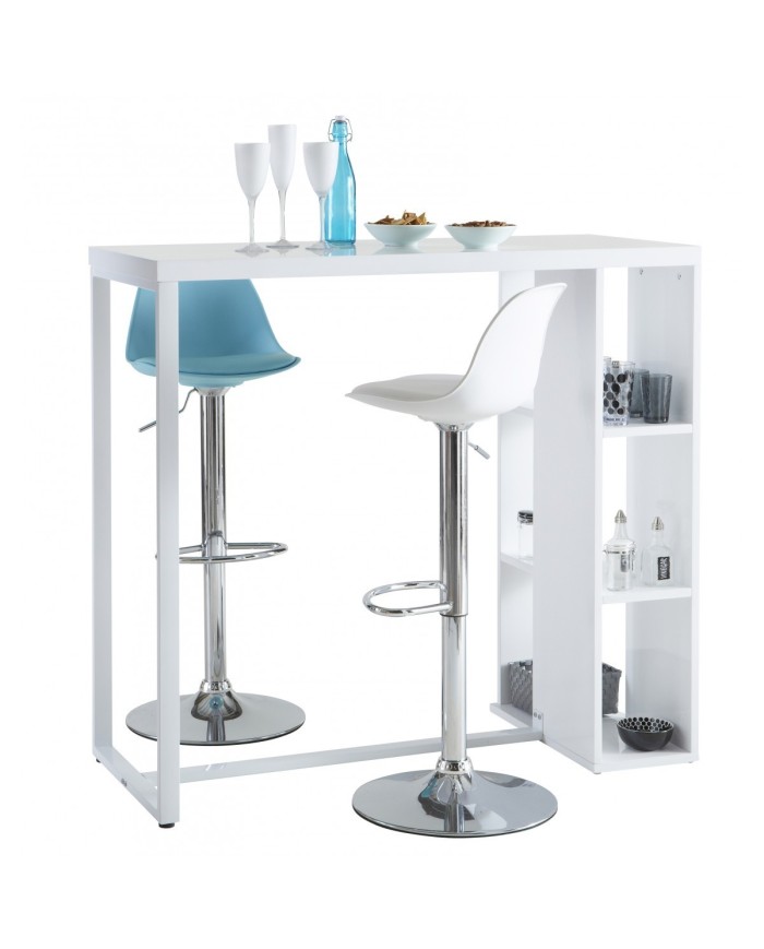 Taburete TOW RG, cromado, polipropileno y cojín blanco