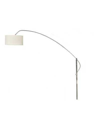 Lámpara OMEGA, pie de salón, cromada, mármol, pantalla blanca