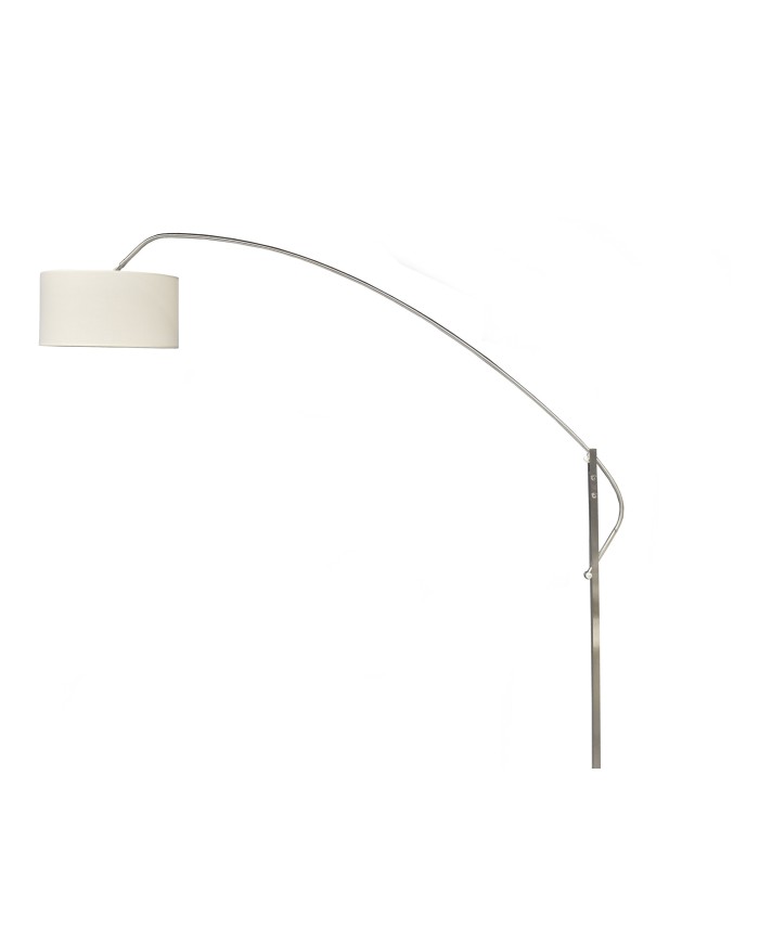 Lámpara OMEGA, pie de salón, cromada, mármol, pantalla blanca