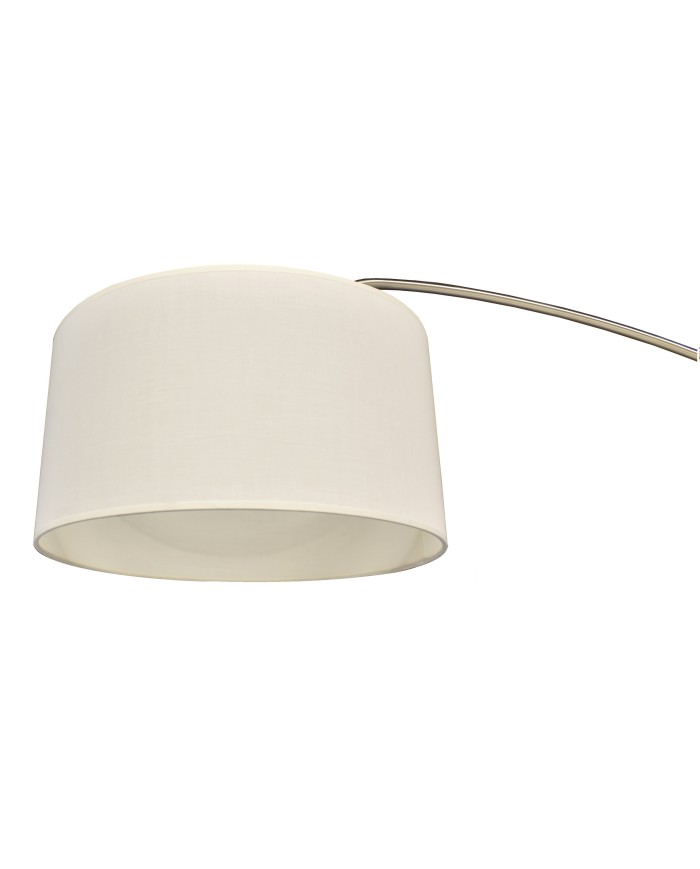 Lámpara OMEGA, pie de salón, cromada, mármol, pantalla blanca