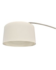 Lámpara OMEGA, pie de salón, cromada, mármol, pantalla blanca