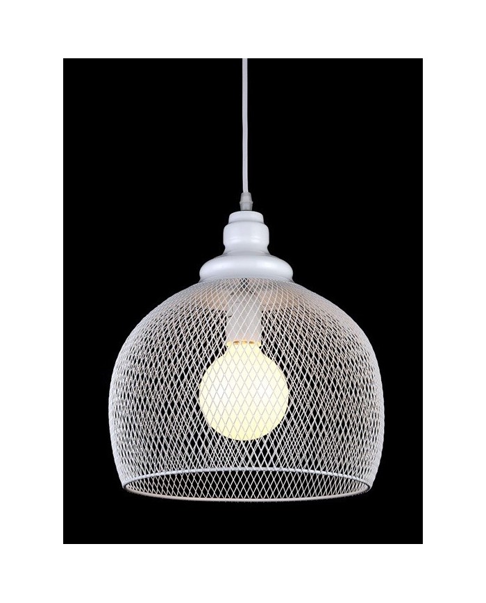 Lámpara GRETA, colgante, metal, pantalla blanca