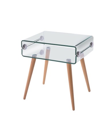 Mesa HOLANDA, madera, cristal, 55x40 cms