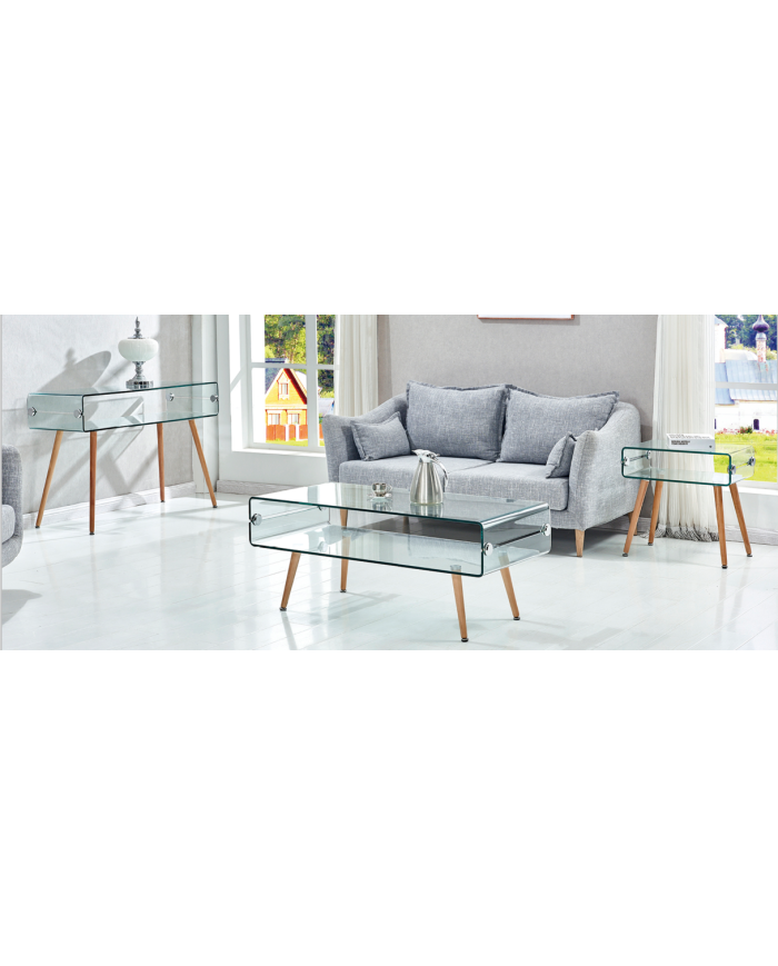 Consola HOLANDA-120TR, madera, cristal, 120x40 cms