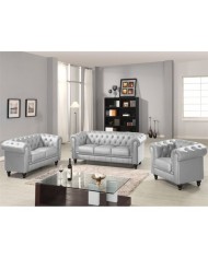 Sofá CHESTER, 2 plazas, similpiel plata