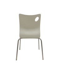 Silla AMELIE, apilable, acero inoxidable, asiento laminado HPL, blanco roto