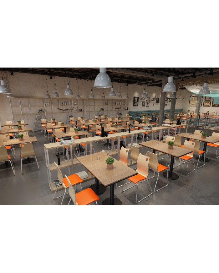 Silla AMELIE, apilable, acero inoxidable, asiento laminado HPL, blanco roto