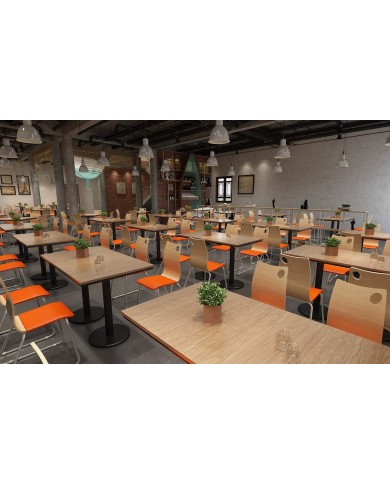 Silla AMELIE, apilable, acero inoxidable, asiento laminado HPL, blanco roto