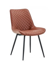 Silla FELICIA, metal, tapizado similpiel vintage 20