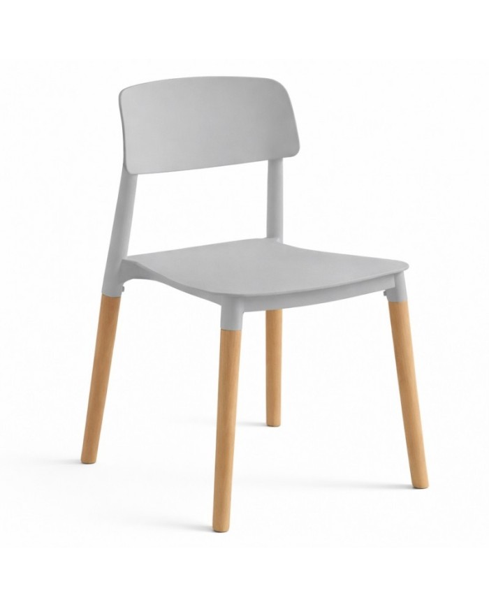 Silla CROSCAT (SU), madera, polipropileno gris