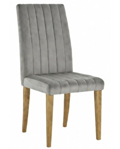 Silla GENOVA, patas metálicas, tapizado velvet gris
