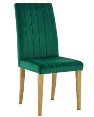 Silla GENOVA, patas metálicas, tapizado velvet verde oscuro