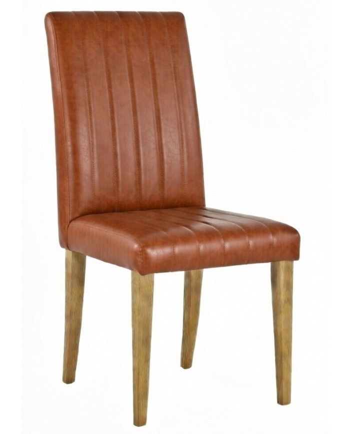 Silla GENOVA, patas metálicas, tapizado similpiel vintage 20