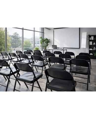 Silla TOSCANA, plegable, metal, negra