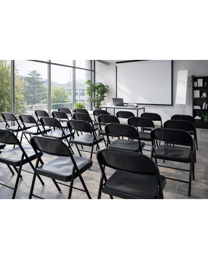 Silla TOSCANA, plegable, metal, negra